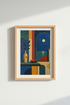 Abstract Geometric Wall Art Print | Living Room Decor | Midnight Ocean Poster