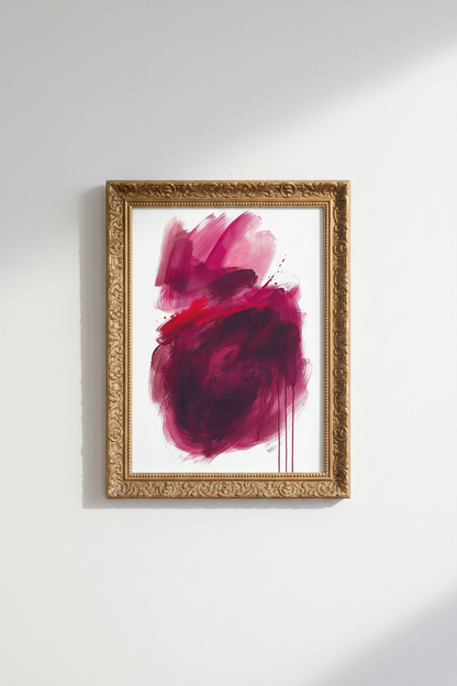 pink abstract art | Bold magenta tones, modern living room decor