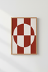 Geometric Abstract Circle | Red & White Stripes, Bauhaus Modern Living Room Decor