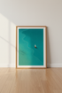Minimalist Sailboat Wall Art | Teal Ocean Poster | Coastal Home Office Decor