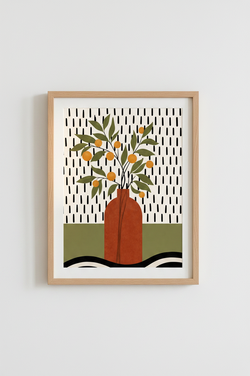 Abstract Botanical Wall Art Print | Living Room Decor | Modern Poster