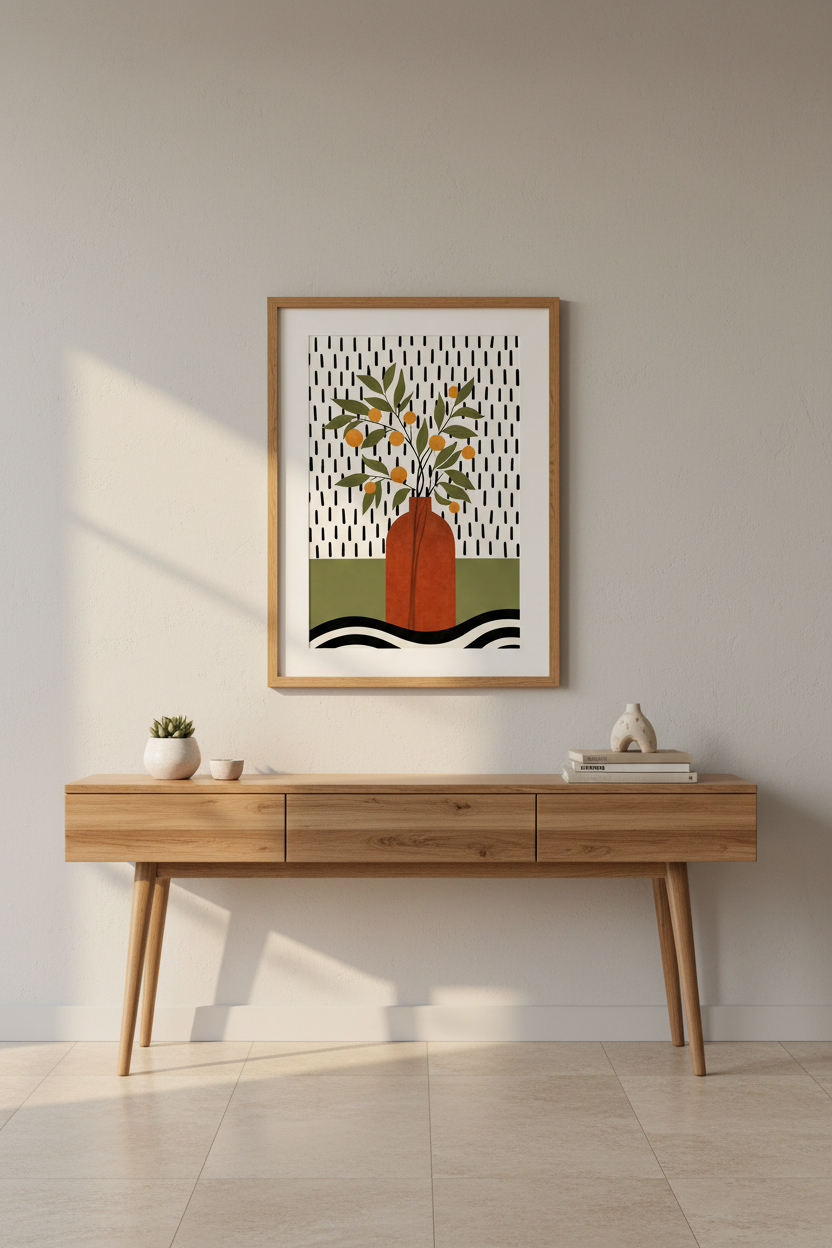 Abstract Botanical Wall Art Print | Living Room Decor | Modern Poster