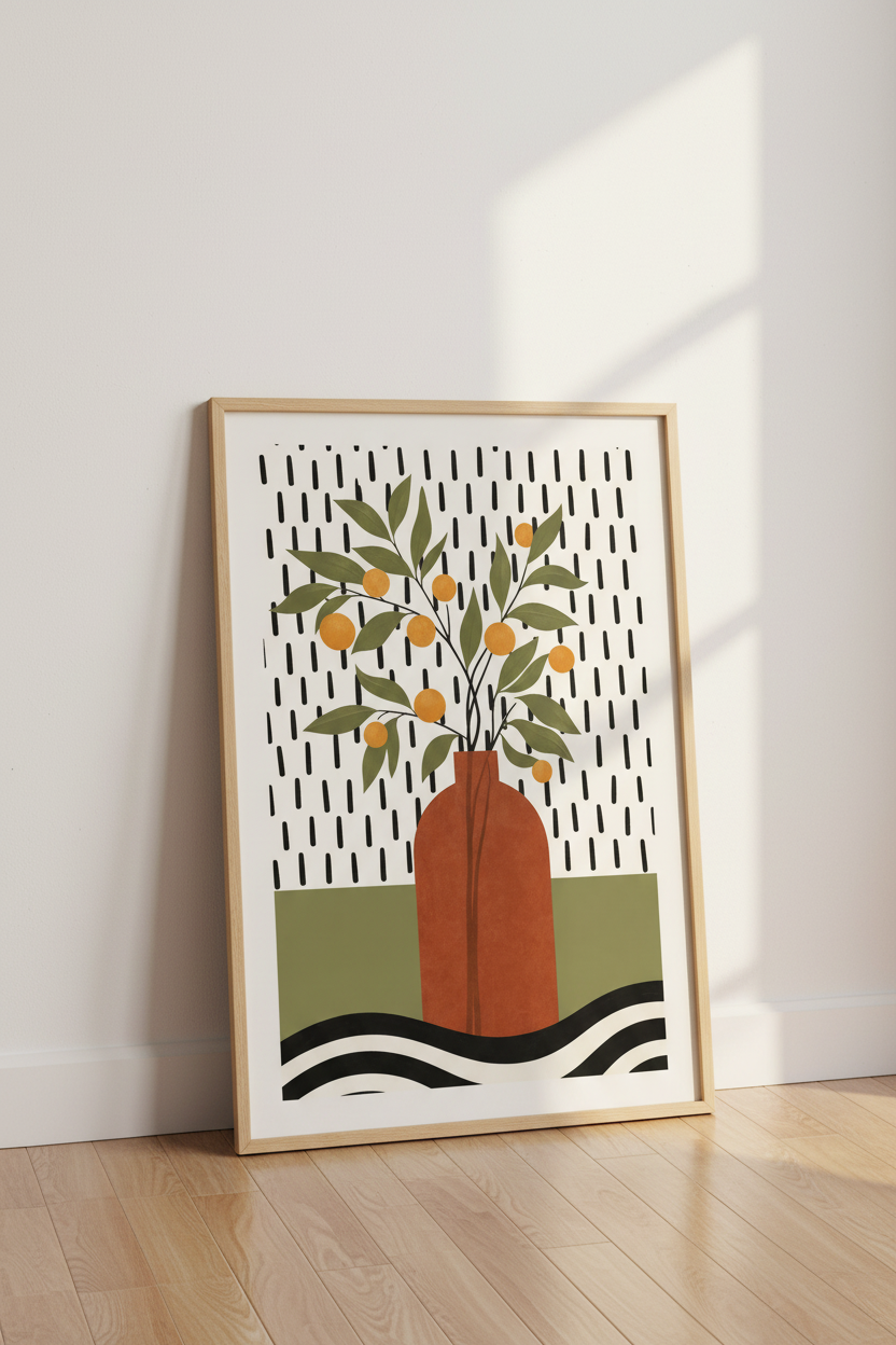 Abstract Botanical Wall Art Print | Living Room Decor | Modern Poster