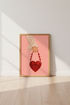 Heart Purse Fashion Art | Red & Pink Coquette Style, Bedroom Poster