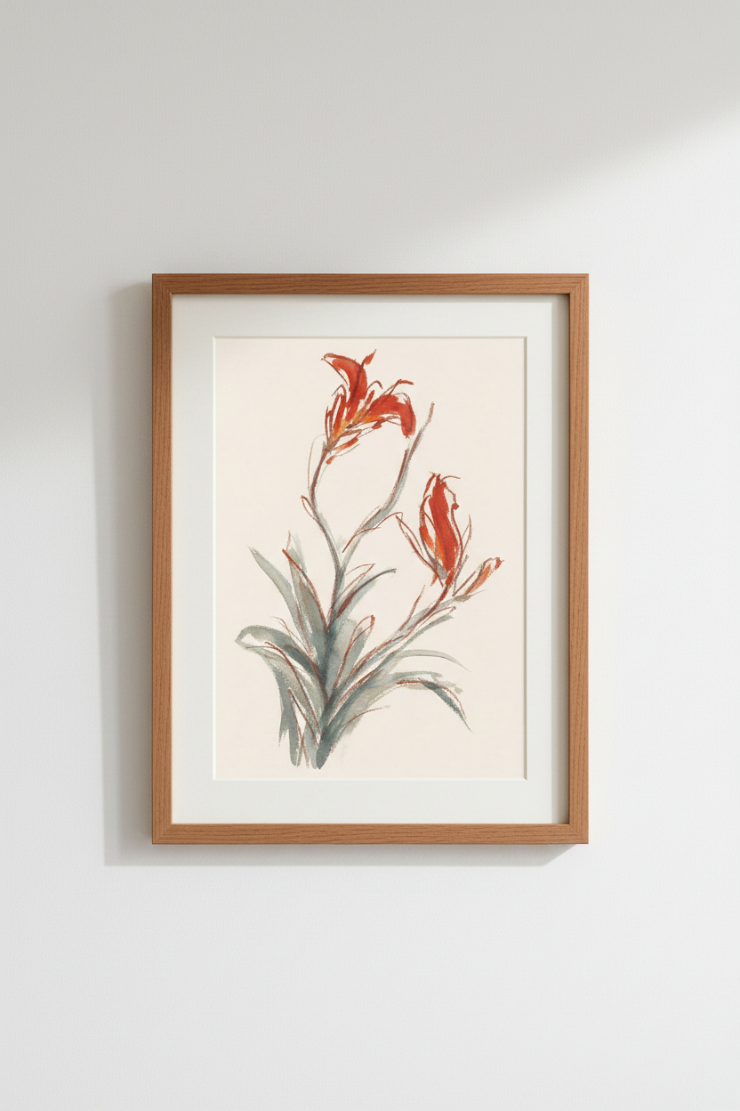 Botanical Wall Art | Watercolor Floral Accent, Modern Living Room Decor