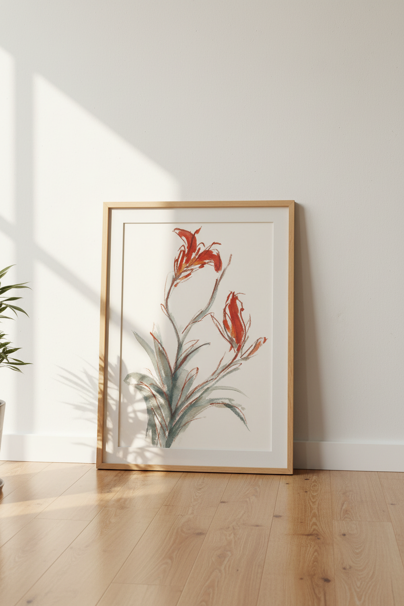 Botanical Wall Art | Watercolor Floral Accent, Modern Living Room Decor