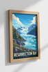 Resurrection Bay Alaska Travel Poster | Glacier Mountain Wall Art Print | Cabin Decor