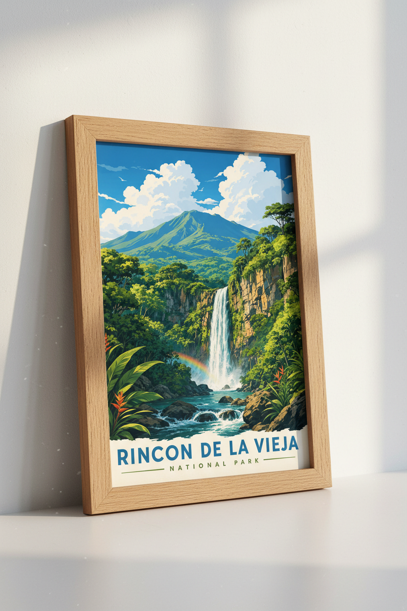 Rincon de la Vieja Print | Costa Rica Travel Poster, Tropical Nature Decor