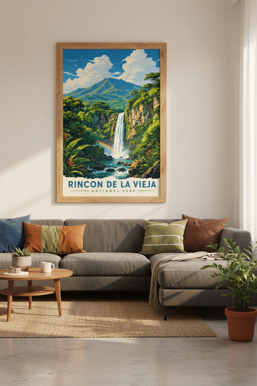Rincon de la Vieja Print | Costa Rica Travel Poster, Tropical Nature Decor