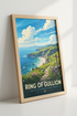 Ring of Gullion Travel Poster | Ireland Coastal Wall Art | Blue Green Nature Decor