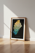 Barcelona City Map Wall Art | Teal & Gold Minimalist Poster, Modern Office Decor