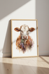 Watercolor Cow Wall Art Print | Farmhouse Decor | Rustic Country Poster