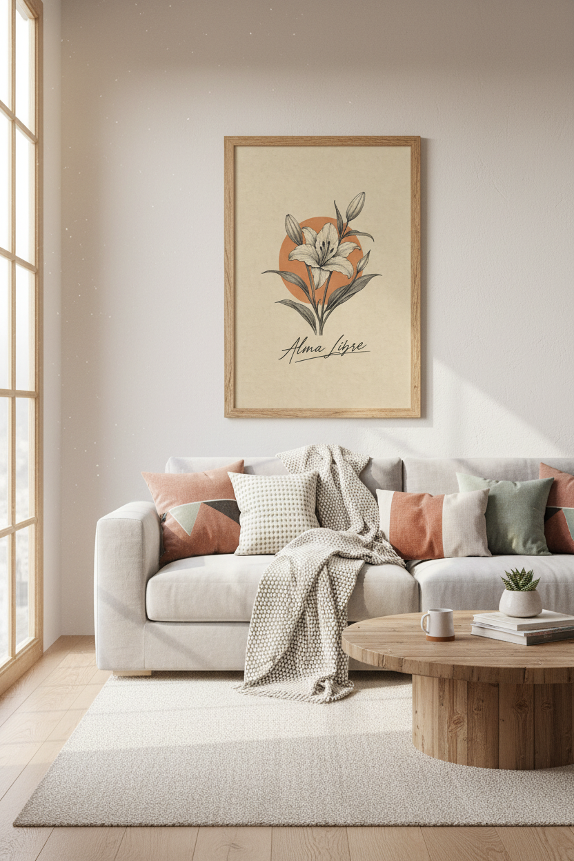 Alma Libre Lily Flower Wall Art Print | Boho Bedroom Decor | Botanical Poster