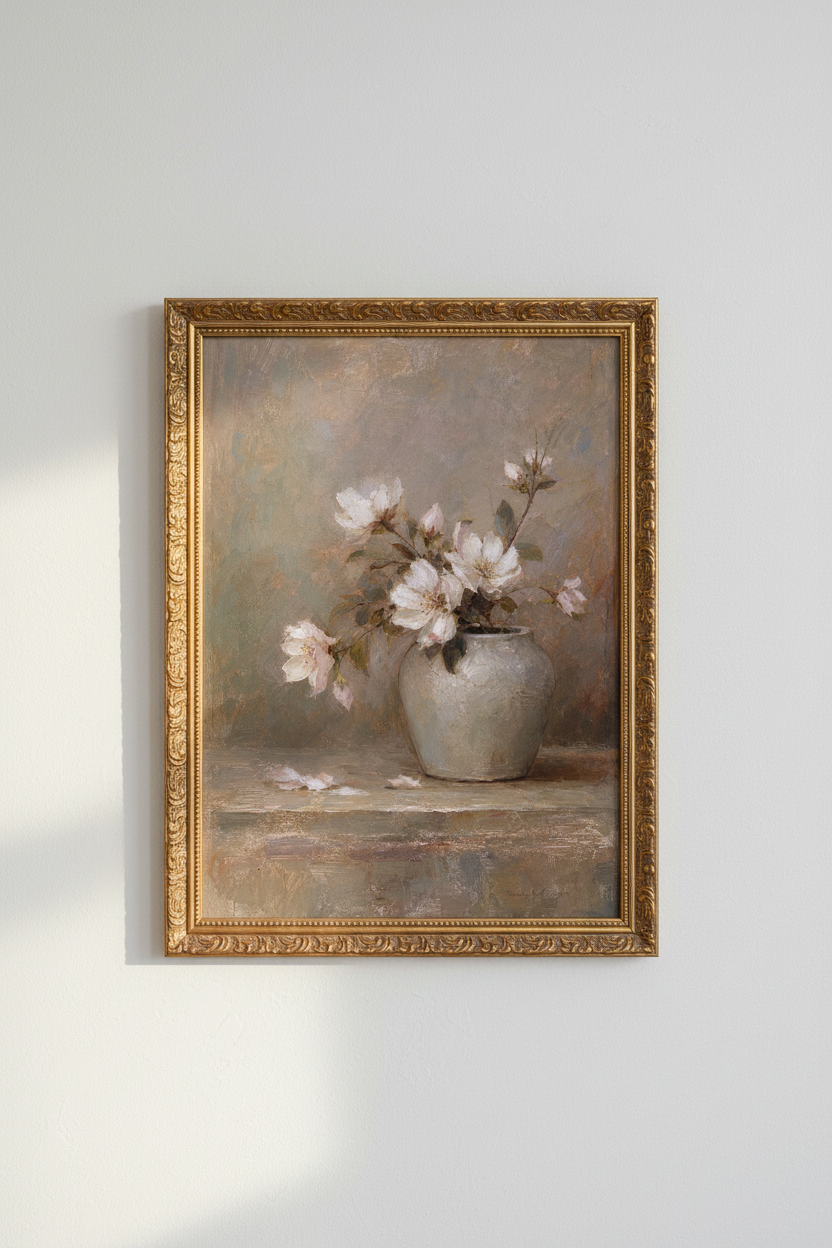 Botanical Wall Art | Soft floral tones, living room decor | Vintage-style poster