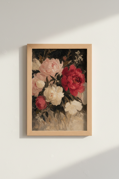 Romantic Floral Wall Art Print | Living Room Decor | Moody Poster
