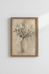 Olive Branch in Vase Wall Art | Rustic Neutral Botanical, Modern Farmhouse Decor