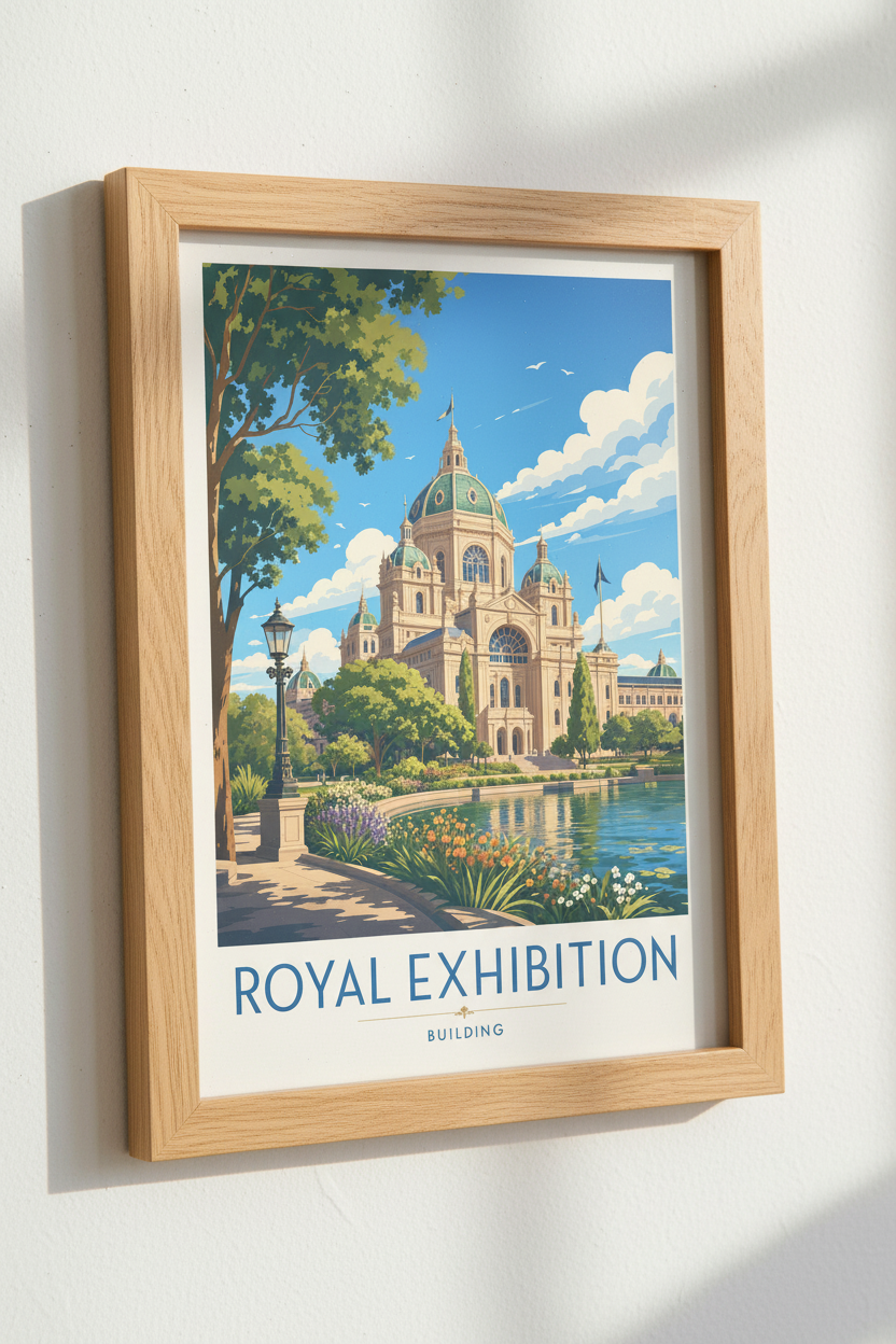 Royal Exhibition Building Wall Art | Vintage Travel Poster, Australian Home Decor