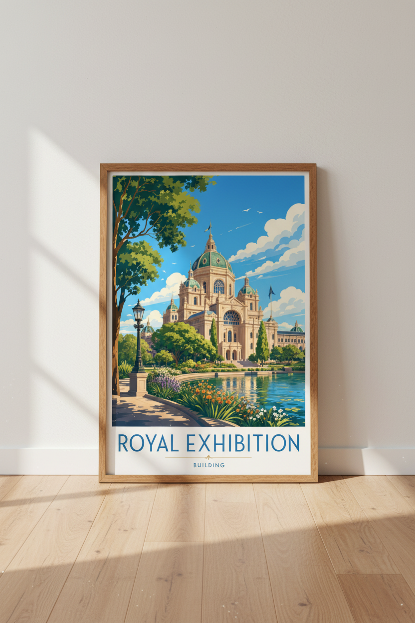 Royal Exhibition Building Wall Art | Vintage Travel Poster, Australian Home Decor