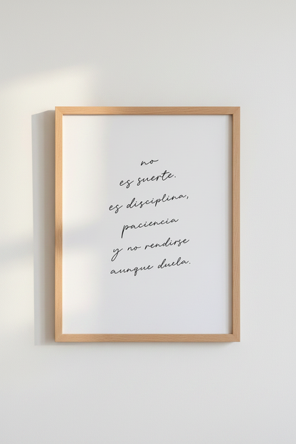 Spanish Quote Wall Art | Minimalist Discipline Motivation, Office Home Decor