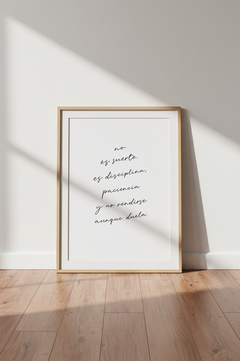 Spanish Quote Wall Art | Minimalist Discipline Motivation, Office Home Decor