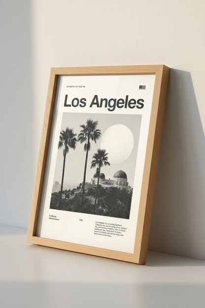 Los Angeles | Griffith Observatory Vintage Travel Poster, California Wall Art Print