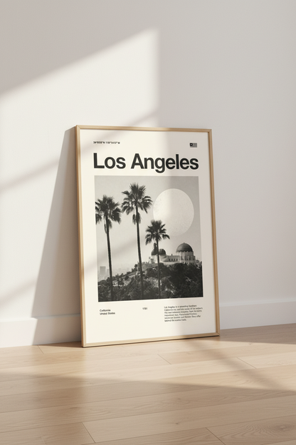 Los Angeles | Griffith Observatory Vintage Travel Poster, California Wall Art Print
