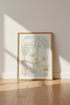 Mediterranean Patio Watercolor Art | Blue & Green Coastal Decor, Kitchen Wall Print