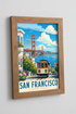 San Francisco Travel Poster | Golden Gate Bridge & Cable Car Wall Art | California Decor
