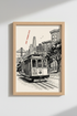 SF wall art | Black & White line drawing, living room decor
