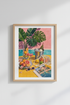 Summer Aperitif Wall Art Print | Vibrant Mediterranean Style, Poolside Decor