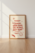 Santa Cookie Review Wall Art | Retro Red Holiday Poster, Kitchen Decor