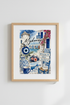 Mykonos Greece Wall Art | Mediterranean Watercolor Poster, Coastal Greek Island Decor