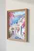 Santorini Greece Wall Art | Blue Dome Coastal Poster, Travel Decor