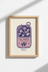 Pink Sardine Style Olive Art Print | Mediterranean Kitchen Decor | Retro Food Poster