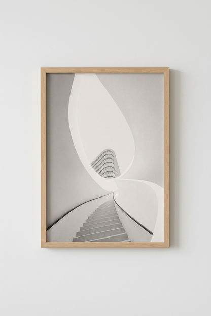 Minimalist Architecture Wall Art | Modern Spiral Staircase Print, Office Decor Poster