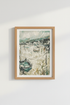 Coastal wall art | Abstract harbor print in teal & sand | Living Room Decor