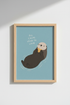 Cute Otter | All Chips Lead to Love Quote Art, Nursery & Kitchen Wall Decor
