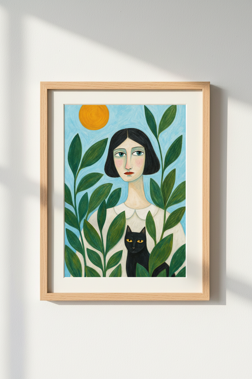 Soft Green Portrait Wall Art Print | Living Room Decor | Minimalist Poster