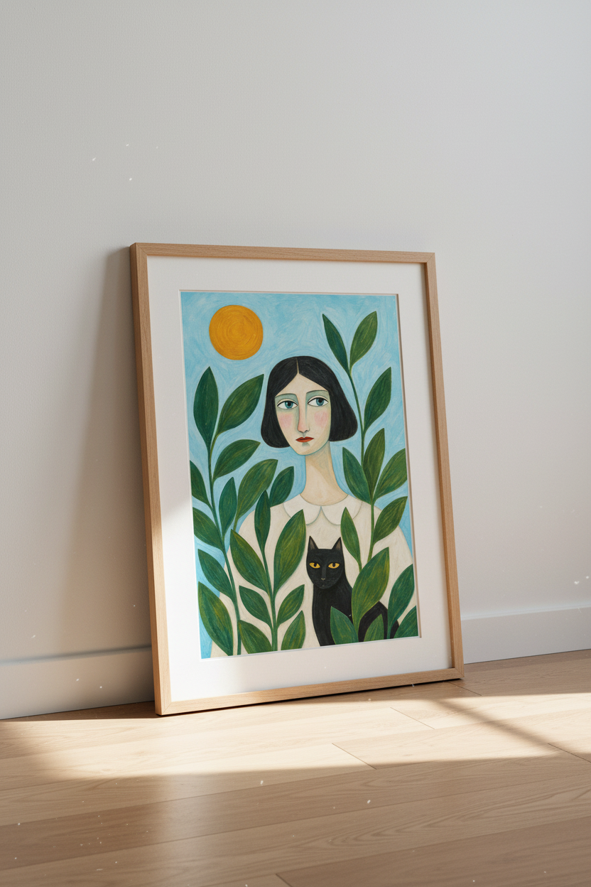 Soft Green Portrait Wall Art Print | Living Room Decor | Minimalist Poster