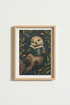 Whimsical Otter Wall Art Print | Nursery & Library Decor | Dark Academia Poster