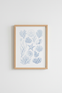Blue Shell Wall Art Print | Coastal Bathroom Decor | Nautical Sea Life Poster