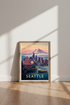 Seattle Washington Skyline Wall Art | Mount Rainier Travel Poster | Modern Room Decor