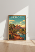 Sedona Arizona Travel Poster | Vintage Desert Landscape, Southwest Wall Art