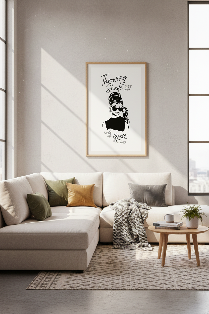 Throwing Shade Audrey Art Print | Fashion Wall Decor | Sassy Quote Poster