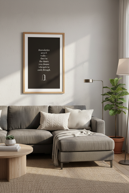 Boundaries Quote Wall Art Print | Minimalist Office Decor | Dark Academia Poster