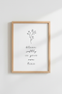 Bloom Softly Floral Wall Art | Minimalist Botanical Poster, Bedroom & Office Decor