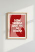Grow Through Art Print | Red Floral Motivational Poster, Office Wall Decor