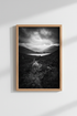 Highland Cow Wall Art Print | Black and White Scotland Decor | Moody Nature Poster