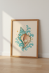Seashell Pearl Wall Art Print | Coastal Bathroom Decor | Turquoise Aesthetic Poster
