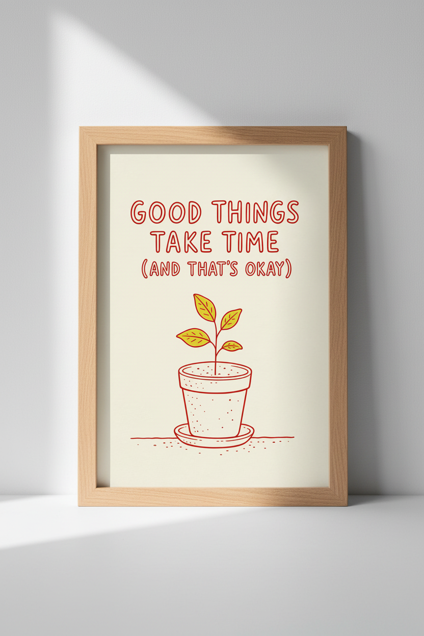 Botanical Wall Art Print | Minimalist Plant Decor | Cozy Poster